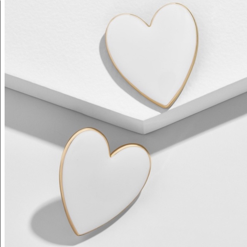 Baublebar White Nellia Heart Stud Earrings